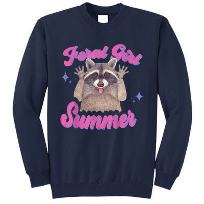 Feral Summer Funny Raccoon Tall Sweatshirt