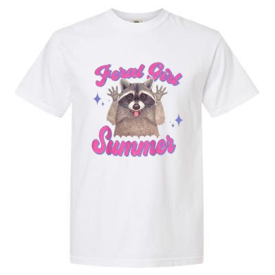 Feral Summer Funny Raccoon Garment-Dyed Heavyweight T-Shirt