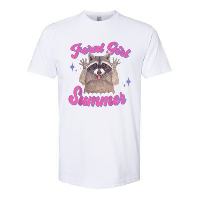 Feral Summer Funny Raccoon Softstyle CVC T-Shirt