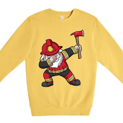 Fire Santa Firefighter Dabbing Dance Cool Gift Premium Crewneck Sweatshirt