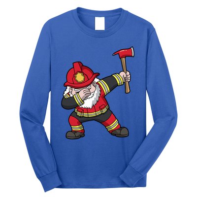 Fire Santa Firefighter Dabbing Dance Cool Gift Long Sleeve Shirt