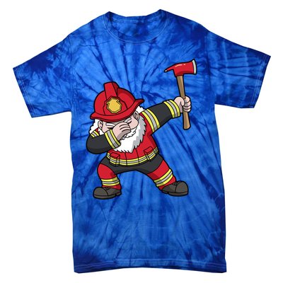 Fire Santa Firefighter Dabbing Dance Cool Gift Tie-Dye T-Shirt