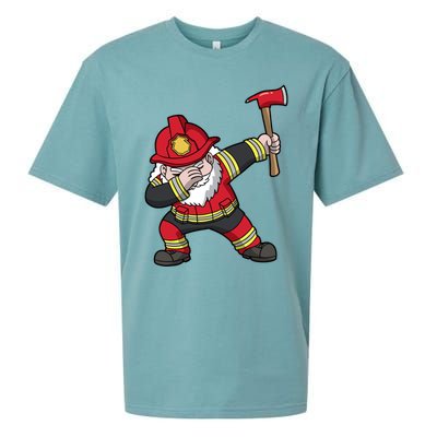 Fire Santa Firefighter Dabbing Dance Cool Gift Sueded Cloud Jersey T-Shirt