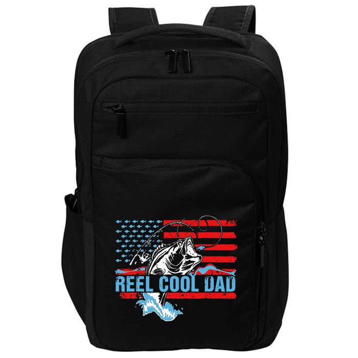 Fishing Stuff For Fathers Day Reel Cool Dad American Flag Impact Tech Backpack
