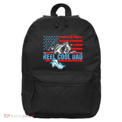 Fishing Stuff For Fathers Day Reel Cool Dad American Flag 16 in Basic Backpack