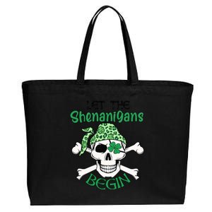 Let The Shenanigans Begin ST Patricks Day Cotton Canvas Jumbo Tote