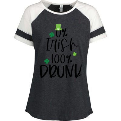 0% Irish 100% Drunk St Patricks Day Enza Ladies Jersey Colorblock Tee