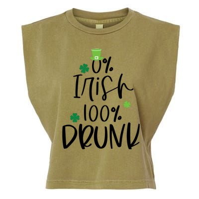 0% Irish 100% Drunk St Patricks Day Garment-Dyed Women's Muscle Tee