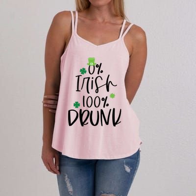 0% Irish 100% Drunk St Patricks Day Women's Strappy Tank