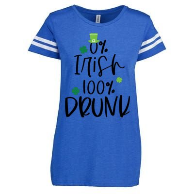 0% Irish 100% Drunk St Patricks Day Enza Ladies Jersey Football T-Shirt