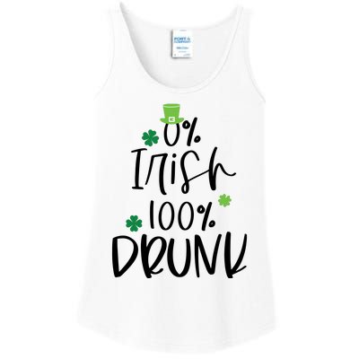 0% Irish 100% Drunk St Patricks Day Ladies Essential Tank