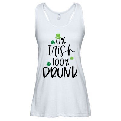 0% Irish 100% Drunk St Patricks Day Ladies Essential Flowy Tank