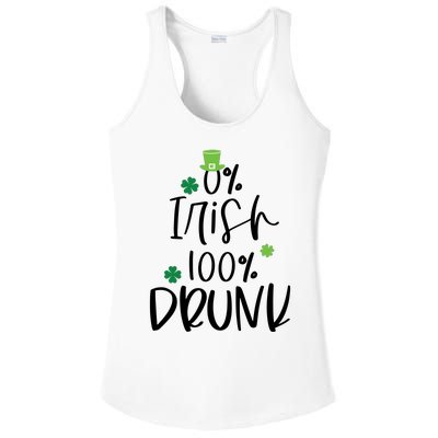 0% Irish 100% Drunk St Patricks Day Ladies PosiCharge Competitor Racerback Tank