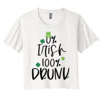 0% Irish 100% Drunk St Patricks Day Women's Crop Top Tee