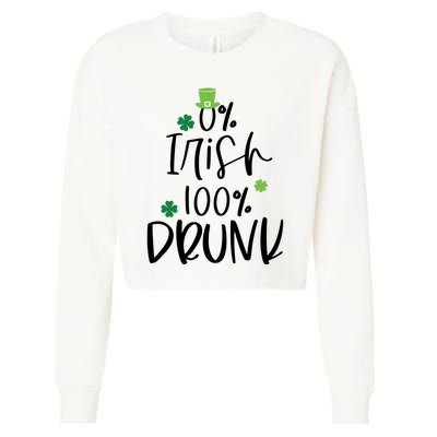 0% Irish 100% Drunk St Patricks Day Cropped Pullover Crew