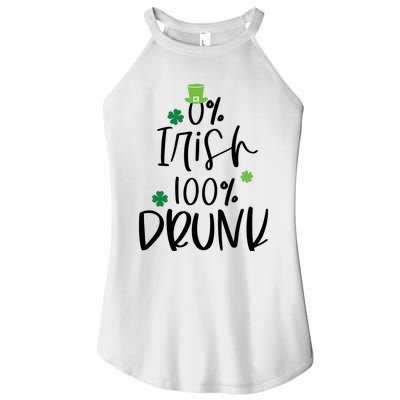 0% Irish 100% Drunk St Patricks Day Women's Perfect Tri Rocker Tank