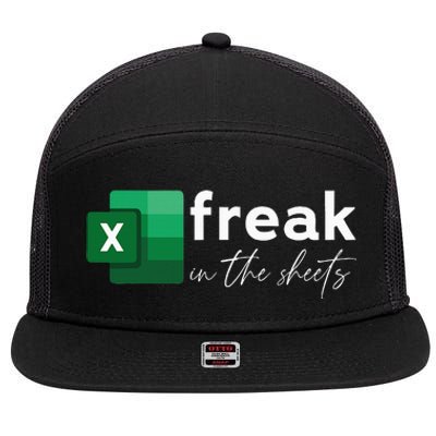 Funny Spreadsheet Freak In The Sheets Accountant 7 Panel Mesh Trucker Snapback Hat