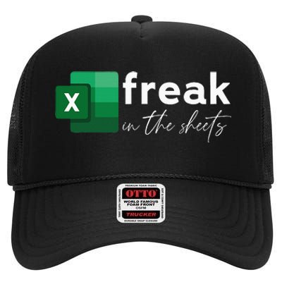 Funny Spreadsheet Freak In The Sheets Accountant High Crown Mesh Back Trucker Hat