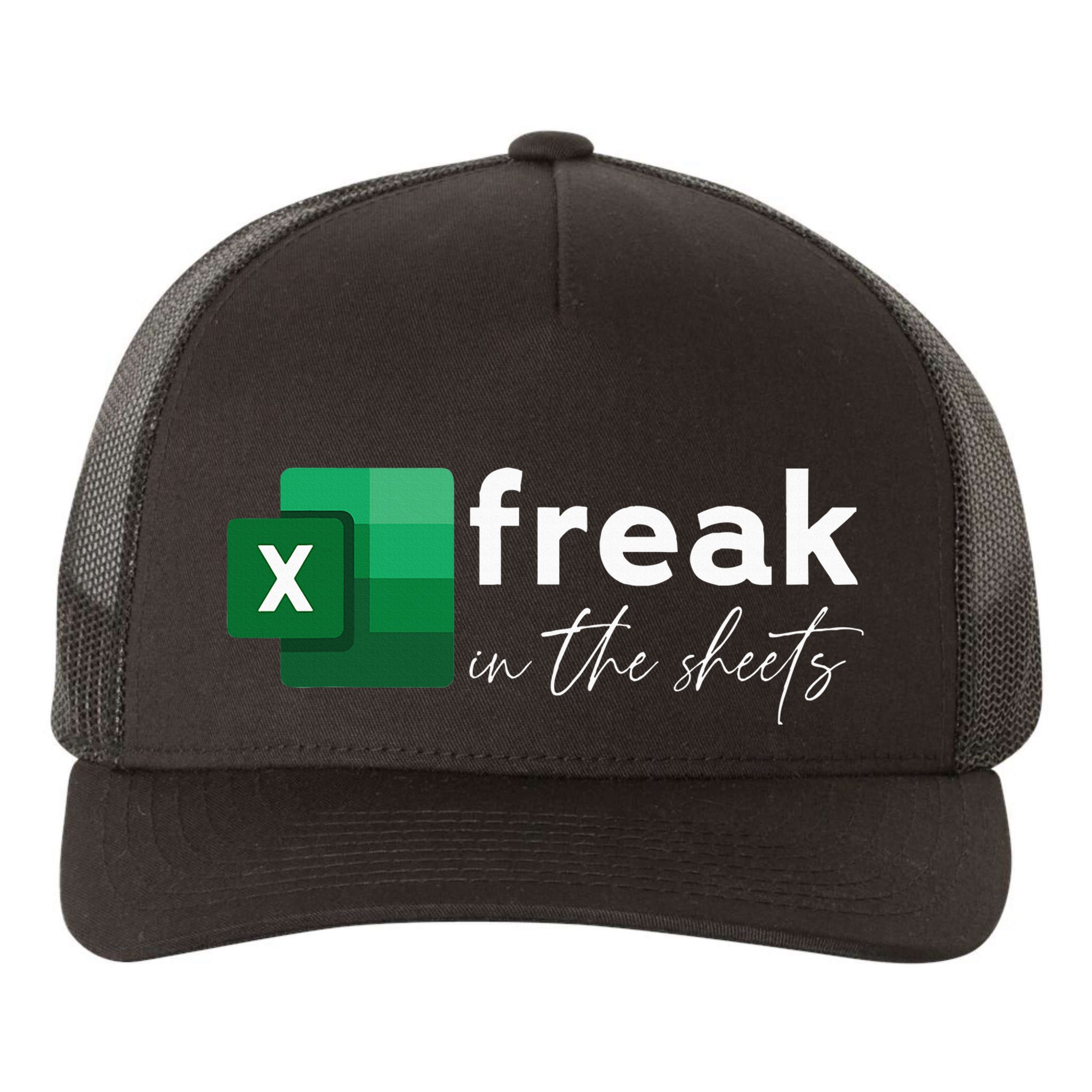 Funny Spreadsheet Freak In The Sheets Accountant Yupoong Adult 5-Panel Trucker Hat
