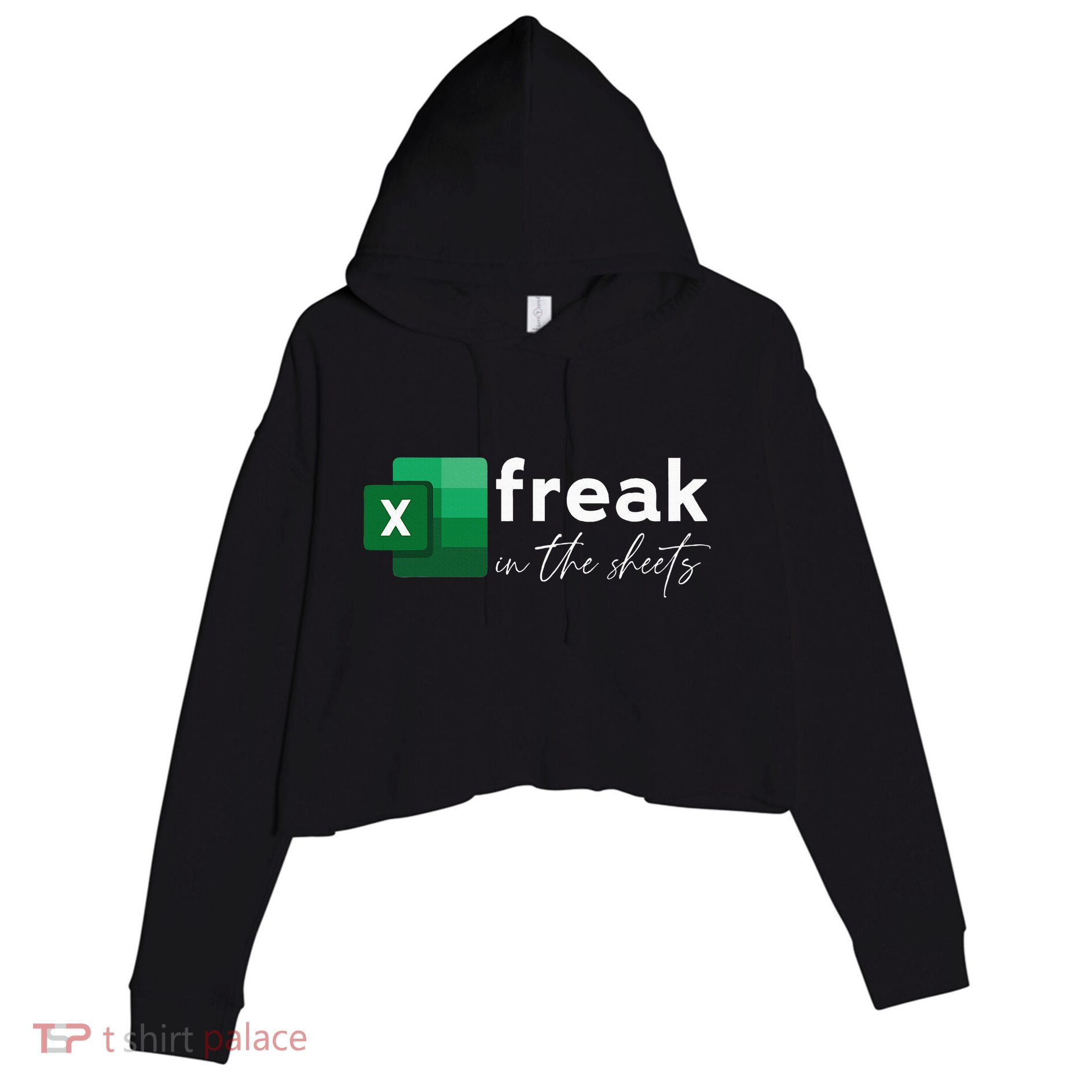 Funny Spreadsheet Freak In The Sheets Accountant Crop Fleece Hoodie