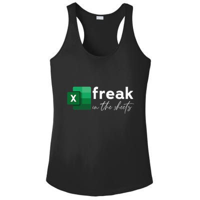 Funny Spreadsheet Freak In The Sheets Accountant Ladies PosiCharge Competitor Racerback Tank