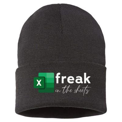 Funny Spreadsheet Freak In The Sheets Accountant Sustainable Knit Beanie