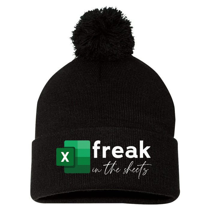 Funny Spreadsheet Freak In The Sheets Accountant Pom Pom 12in Knit Beanie