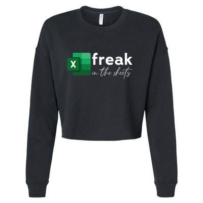 Funny Spreadsheet Freak In The Sheets Accountant Cropped Pullover Crew