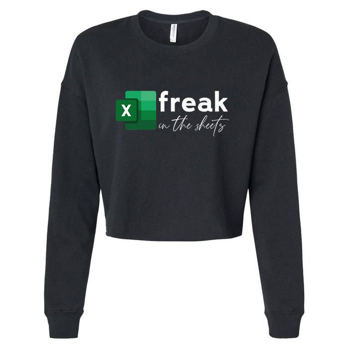 Funny Spreadsheet Freak In The Sheets Accountant Cropped Pullover Crew
