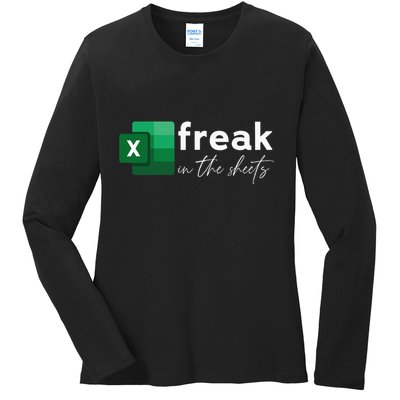 Funny Spreadsheet Freak In The Sheets Accountant Ladies Long Sleeve Shirt