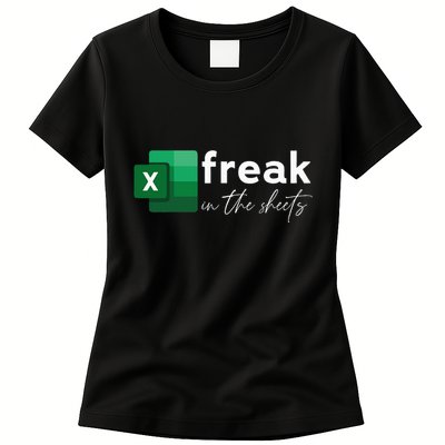 Funny Spreadsheet Freak In The Sheets Accountant Womens T-Shirt