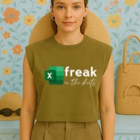 Funny Spreadsheet Freak In The Sheets Accountant Garment-Dyed Women's Muscle Tee