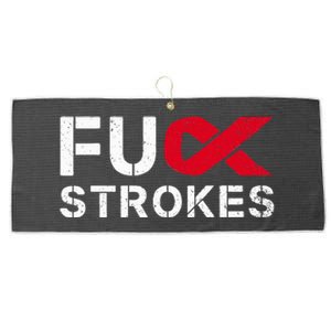 Fuck Strokes Fu Survivor Stroke Awareness Month Red Ribbon Large Microfiber Waffle Golf Towel