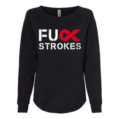 Fuck Strokes Fu Survivor Stroke Awareness Month Red Ribbon Womens California Wash Sweatshirt