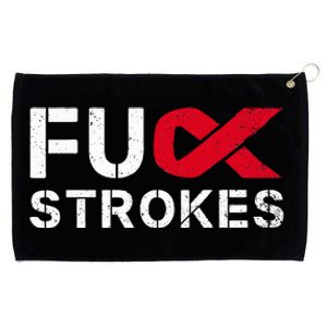 Fuck Strokes Fu Survivor Stroke Awareness Month Red Ribbon Grommeted Golf Towel