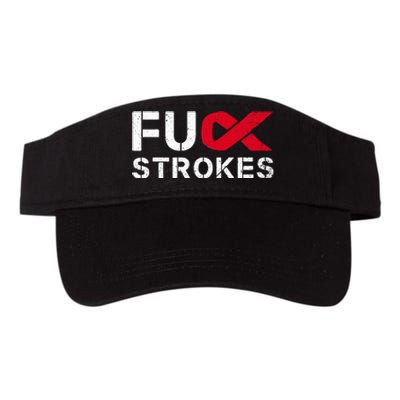 Fuck Strokes Fu Survivor Stroke Awareness Month Red Ribbon Valucap Bio-Washed Visor