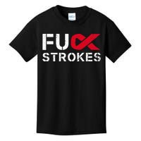 Fuck Strokes Fu Survivor Stroke Awareness Month Red Ribbon Kids T-Shirt