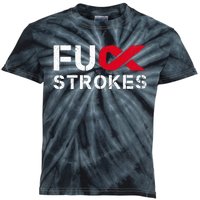 Fuck Strokes Fu Survivor Stroke Awareness Month Red Ribbon Kids Tie-Dye T-Shirt