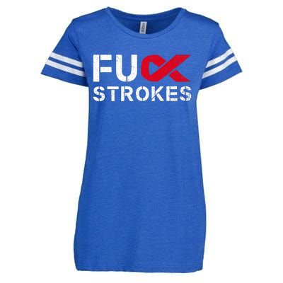 Fuck Strokes Fu Survivor Stroke Awareness Month Red Ribbon Enza Ladies Jersey Football T-Shirt