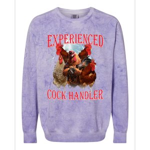 Funny Sayings For Adult Experienced Cock Handler Colorblast Crewneck Sweatshirt