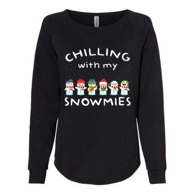 Funny Snowmies Family Christmas Matching Pajamas Snow Man Womens California Wash Sweatshirt