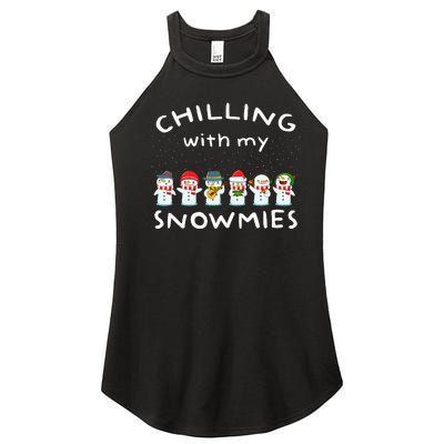 Funny Snowmies Family Christmas Matching Pajamas Snow Man Women’s Perfect Tri Rocker Tank