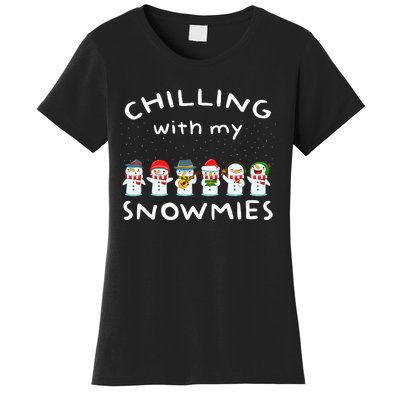 Funny Snowmies Family Christmas Matching Pajamas Snow Man Women's T-Shirt