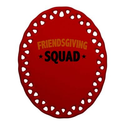 Friendsgiving Squad Ceramic Oval Ornament