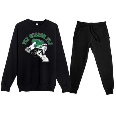 Fly Saquon Fly Barkley The Reverse Hurdle Premium Crewneck Sweatsuit Set