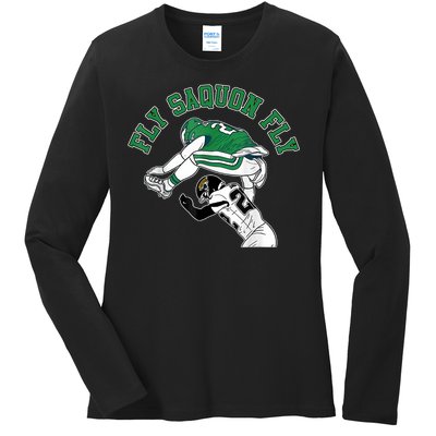 Fly Saquon Fly Barkley The Reverse Hurdle Ladies Long Sleeve Shirt