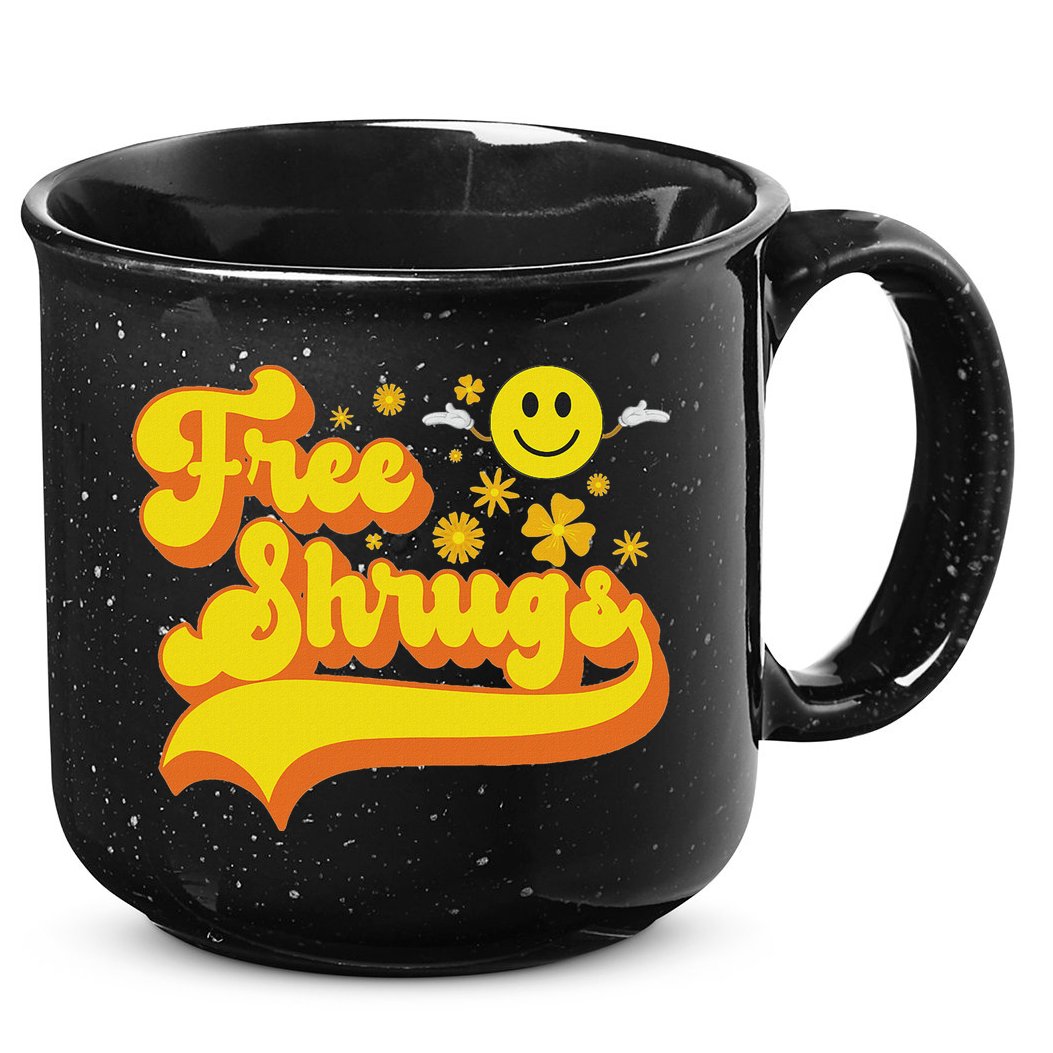 Free Shrugs Funny Classic Parody 15oz Campfire Ceramic Mug