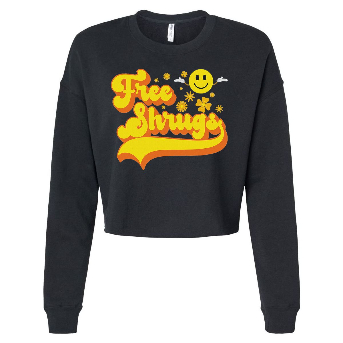 Free Shrugs Funny Classic Parody Cropped Pullover Crew