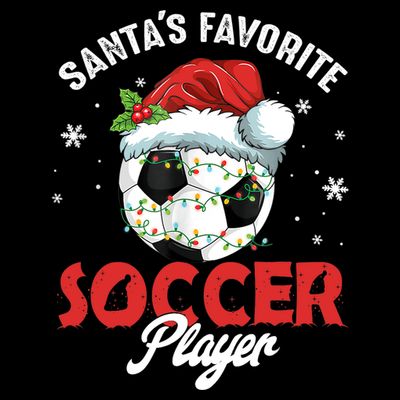 Funny Santa's Favorite Soccer Player Christmas Pajama TShirt T-Shirt