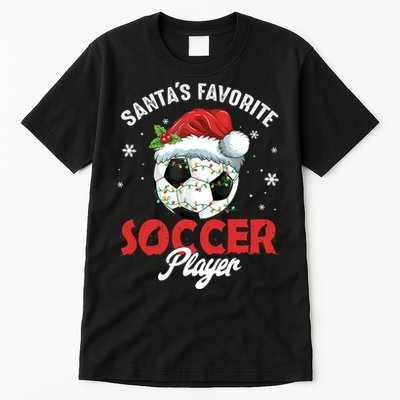 Funny Santa's Favorite Soccer Player Christmas Pajama TShirt Tall T-Shirt